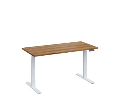 VSS 140/70 výškově stavitelný stůl, podnož bílý lak, ořech světlý