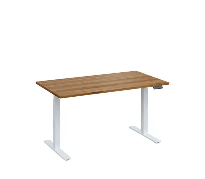 VSS 140/80 výškově stavitelný stůl, podnož bílý lak, ořech světlý