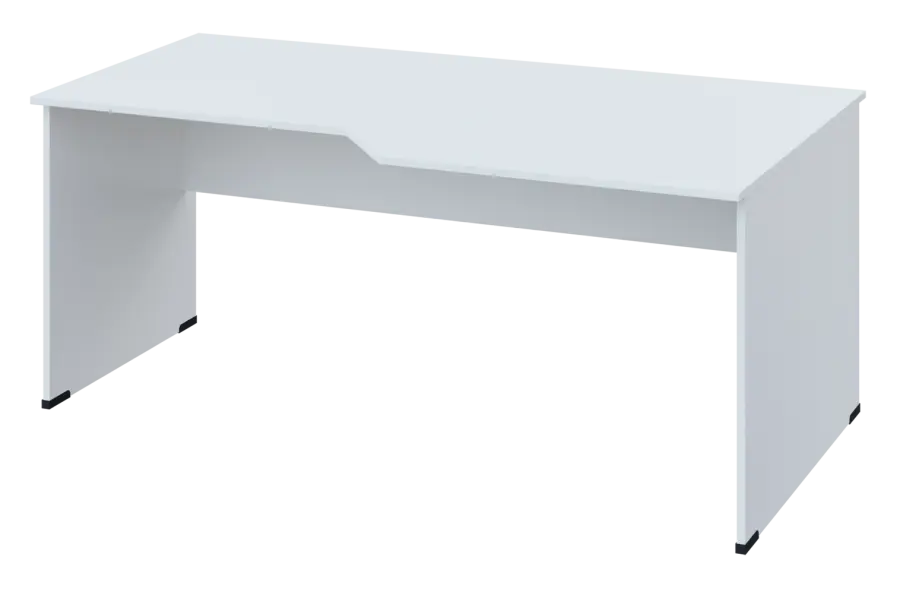 EZL 18 - 188 stůl kancelářský, rohový, pravý, dřevěná podnož, deska 18 mm, široký 1800 mm, bílá