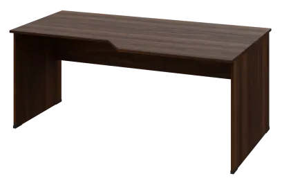 EZL 18 - 188 stůl kancelářský, rohový, pravý, dřevěná podnož, deska 18 mm, široký 1800 mm, ořech královský