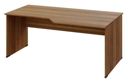 EZL 18 - 188 stůl kancelářský, rohový, pravý, dřevěná podnož, deska 18 mm, široký 1800 mm, ořech světlý