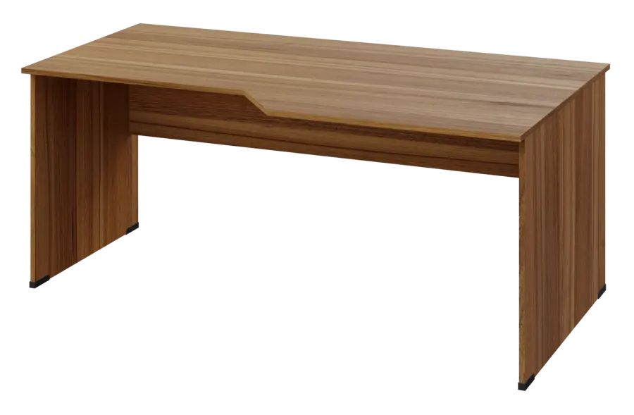 EZL 18 - 188 stůl kancelářský, rohový, pravý, dřevěná podnož, deska 18 mm, široký 1800 mm, ořech světlý
