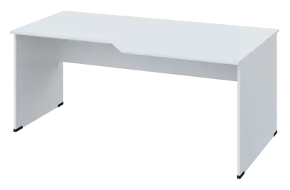 EZL 28 - 188 stůl kancelářský, rohový, pravý, dřevěná podnož, deska 25 mm, široký 1800 mm, bílá