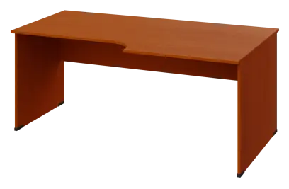 ERL 18 - 188 stůl kancelářský, rohový, pravý, dřevěná podnož, deska 18 mm, široký 1800 mm, třešeň šumavská