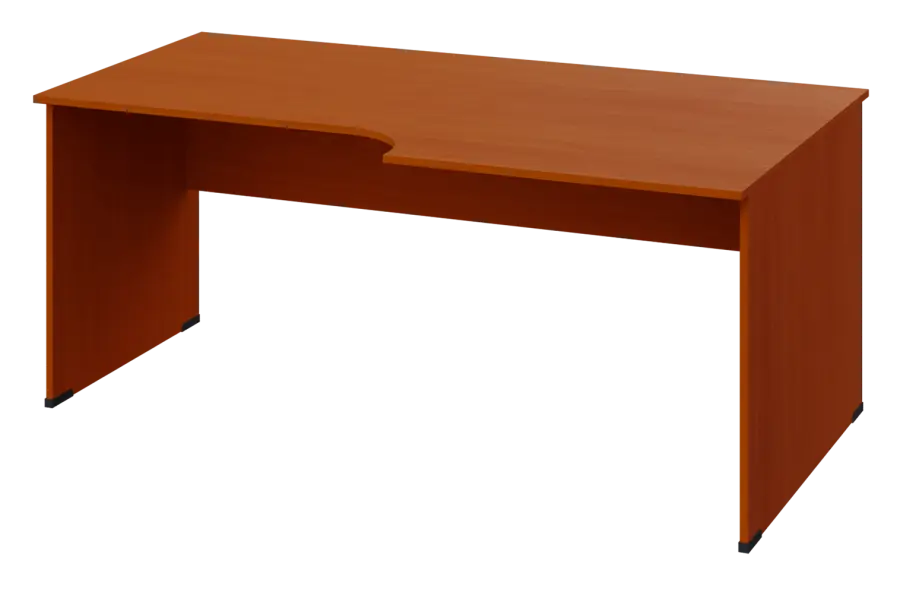 ERL 18 - 188 stůl kancelářský, rohový, pravý, dřevěná podnož, deska 18 mm, široký 1800 mm, třešeň šumavská