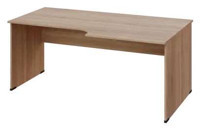 ERL 18 - 188 stůl kancelářský, rohový, pravý, dřevěná podnož, deska 18 mm, široký 1800 mm, dub bardolino