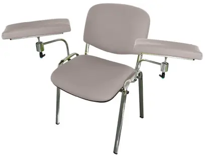 OZC - 02 židle odběrová s dvěma područkami, koženka MONA 6 šedá