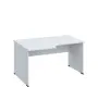 LR 28 - 146 stůl kancelářský, rohový, levý, dřevěná podnož, deska 25 mm, široký 1400 mm, bílá