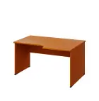 LR 28 - 146 stůl kancelářský, rohový, pravý, dřevěná podnož, deska 25 mm, široký 1400 mm, třešeň šum