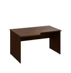 LR 28 - 164 stůl kancelářský, rohový, levý, dřevěná podnož, deska 25 mm, široký 1600 mm, ořech králo