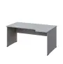 LR 28 - 164 stůl kancelářský, rohový, pravý, dřevěná podnož, deska 25 mm, široký 1600 mm, šedá
