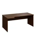 LR 28 - 184 stůl kancelářský, rohový, levý, dřevěná podnož, deska 25 mm, široký 1800 mm, ořech králo