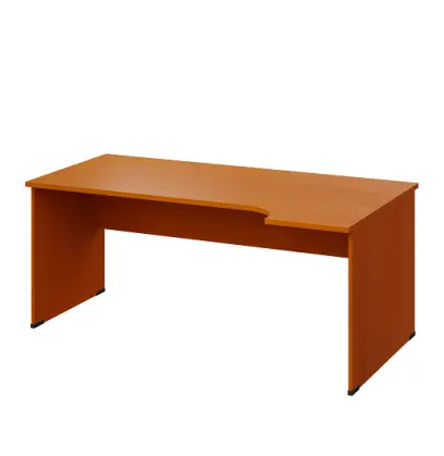 LR 28 - 184 stůl kancelářský, rohový, dřevěná podnož, deska 25 mm, pravý lamino - třešeň šumavská