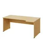LR 28 - 184 stůl kancelářský, rohový, pravý, dřevěná podnož, deska 25 mm, široký 1800 mm, javor hors