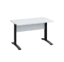 LK 27 - 12 stůl kancelářský, kovová podnož černá, deska 25 mm, široký 1200 mm, bílá