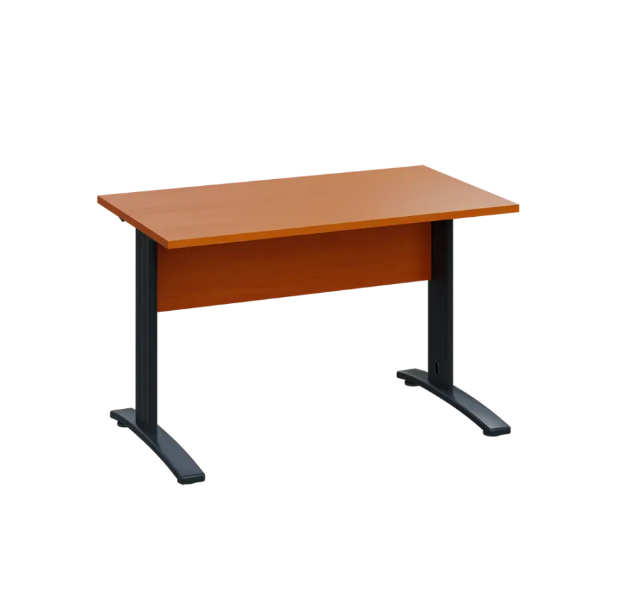 LK 27 - 12 stůl kancelářský, kovová podnož černá, deska 25 mm, široký 1200 mm, třešeň šumavská