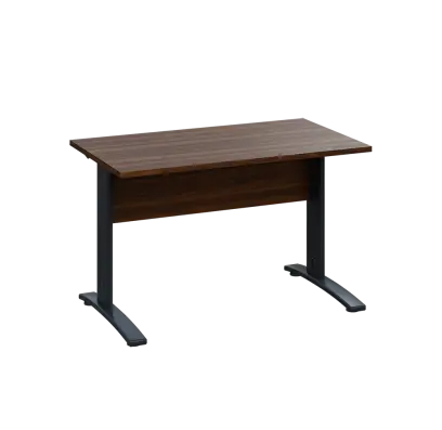 LK 27 - 12 stůl kancelářský, kovová podnož černá, deska 25 mm, široký 1200 mm, ořech královský