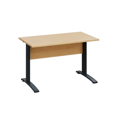 LK 27 - 12 stůl kancelářský, kovová podnož černá, deska 25 mm, široký 1200 mm, javor horský