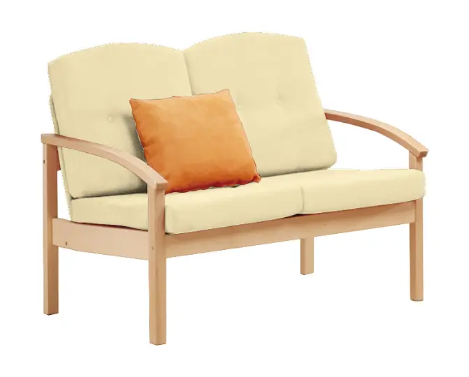 RO - 02 dvojkřeslo čalouněné koženkou Holy, dřevěné HOLY BE 5 - koženka krémová