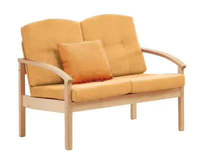 RO - 02 dvojkřeslo čalouněné koženkou Holy, dřevěné HOLY P1 - koženka meruňková