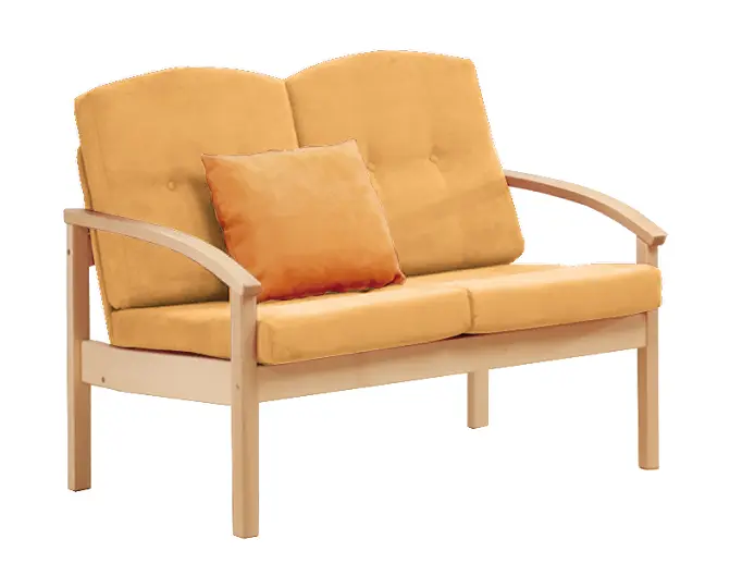 RO - 02 dvojkřeslo čalouněné koženkou Holy, dřevěné HOLY P1 - koženka meruňková