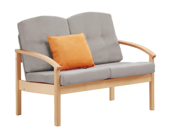 RO - 02 dvojkřeslo čalouněné koženkou Holy, dřevěné HOLY SA 3 - koženka světle šedá