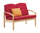 RO - 02 dvojkřeslo čalouněné koženkou Holy, dřevěné HOLY CE 2 - koženka malinová