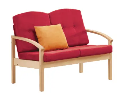 RO - 02 dvojkřeslo čalouněné koženkou Holy, dřevěné HOLY CE 2 - koženka malinová