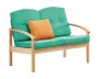 RO - 02 dvojkřeslo čalouněné koženkou Oto, dřevěné OTO T 4 - koženka tyrkysová