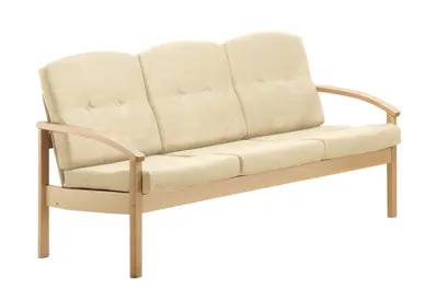 RO - 03 trojkřeslo čalouněné koženkou Holy, dřevěné HOLY BE 5 - koženka krémová