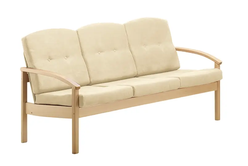 RO - 03 trojkřeslo čalouněné koženkou Holy, dřevěné HOLY BE 5 - koženka krémová