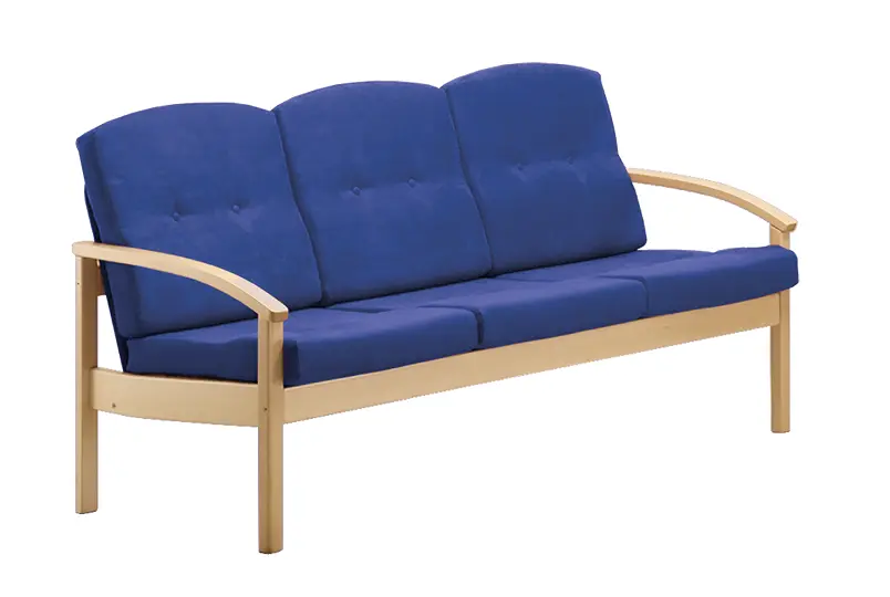 RO - 03 trojkřeslo čalouněné koženkou Holy, dřevěné HOLY N 1 - koženka modrá