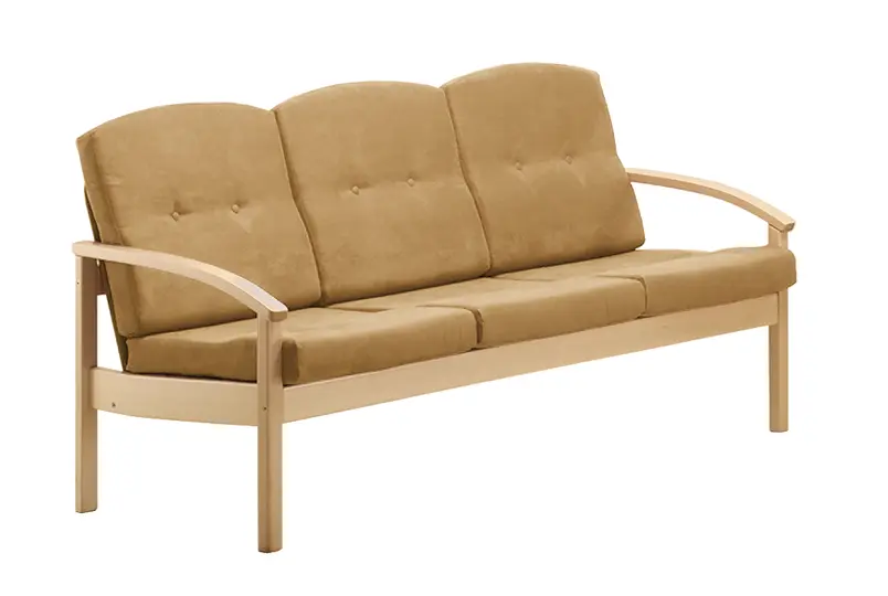 RO - 03 trojkřeslo čalouněné koženkou Holy, dřevěné HOLY BE 3 - koženka světlá káva