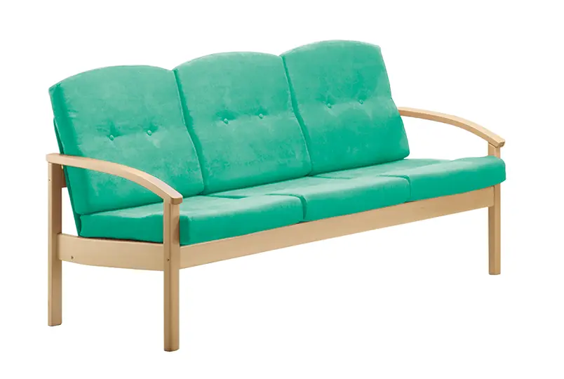 RO - 03 trojkřeslo čalouněné koženkou Oto, dřevěné OTO T 4 - koženka tyrkysová