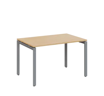 SEK-U - 12 stůl kancelářský, kovová podnož stříbrná, deska 25 mm, široký 1200 mm, bříza irská SEK-U - 12 stůl kancelářský, kovová podnož stříbrná, deska 25 mm, široký 1200 mm, bříza irská