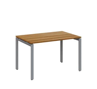 SEK-U - 12 stůl kancelářský, kovová podnož stříbrná, deska 25 mm, široký 1200 mm, ořech světlý SEK-U - 12 stůl kancelářský, kovová podnož stříbrná, deska 25 mm, široký 1200 mm, ořech světlý