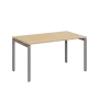 SEK-U - 14 stůl kancelářský, kovová podnož stříbrná, deska 25 mm, široký 1400 mm, bříza irská