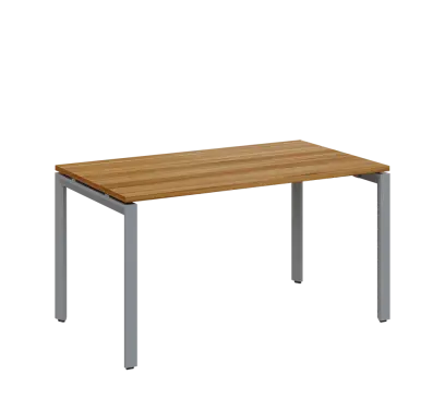 SEK-U - 14 stůl kancelářský, kovová podnož stříbrná, deska 25 mm, široký 1400 mm, ořech světlý SEK-U - 14 stůl kancelářský, kovová podnož stříbrná, deska 25 mm, široký 1400 mm, ořech světlý