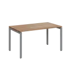 SEK-U - 14 stůl kancelářský, kovová podnož stříbrná, deska 25 mm, široký 1400 mm, dub bardolino