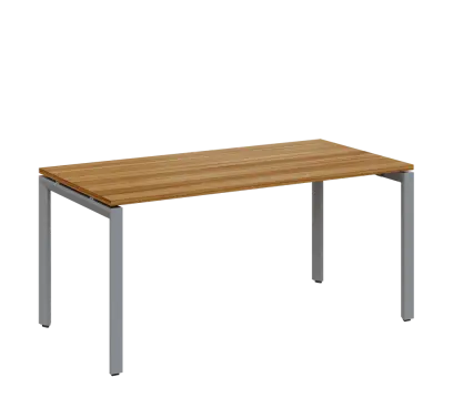 SEK-U - 16 stůl kancelářský, kovová podnož stříbrná, deska 25 mm, široký 1600 mm, ořech světlý SEK-U - 16 stůl kancelářský, kovová podnož stříbrná, deska 25 mm, široký 1600 mm, ořech světlý