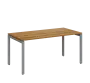 SEK-U - 16 stůl kancelářský, kovová podnož stříbrná, deska 25 mm, široký 1600 mm, ořech světlý