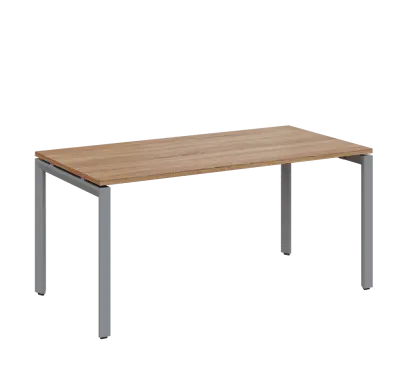 SEK-U - 16 stůl kancelářský, kovová podnož stříbrná, deska 25 mm, široký 1600 mm, dub bardolino