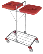 VK 120 - 2B vozík na třídění odpadu a prádla plast - VK - červený