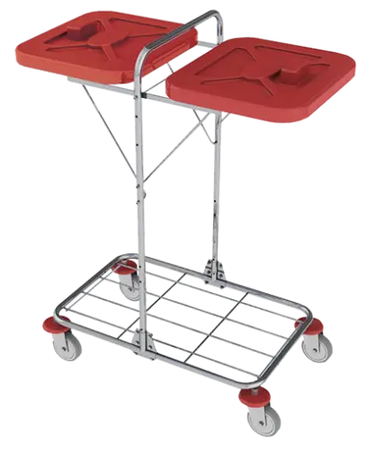 VK 120 - 2B vozík na třídění odpadu a prádla plast - VK - červený