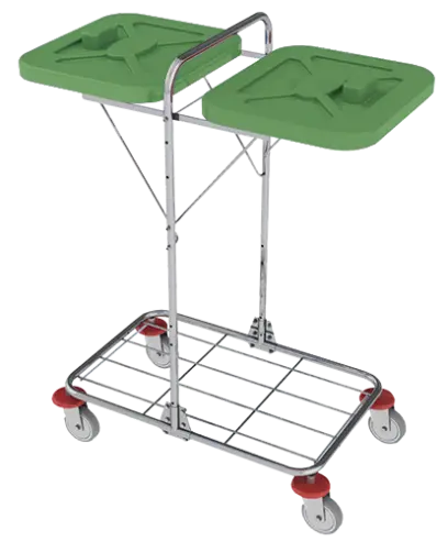 VK 120 - 2B vozík na třídění odpadu a prádla plast - VK - zelený