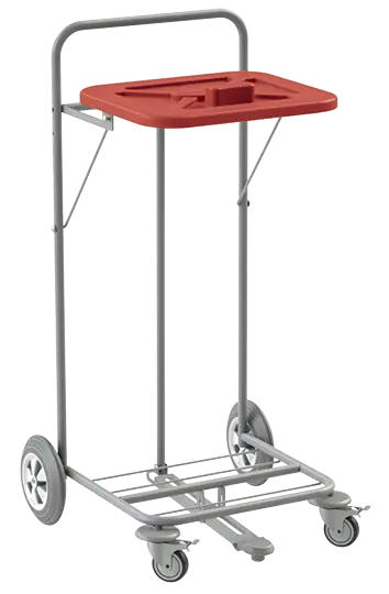 VK 120 - 1CN vozík na třídění odpadu a prádla plast - VK - červený