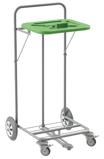 VK 120 - 1CN vozík na třídění odpadu a prádla plast - VK - zelený