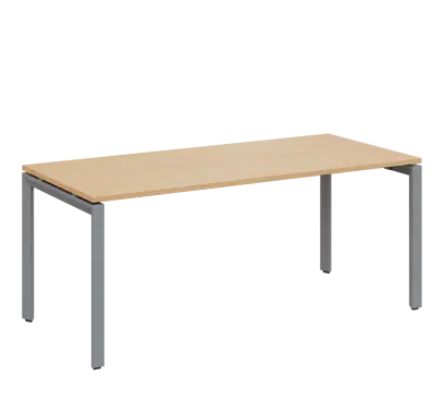 SEK-U - 18 stůl kancelářský, kovová podnož stříbrná, deska 25 mm, široký 1800 mm, bříza irská