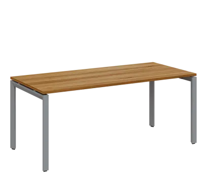 SEK-U - 18 stůl kancelářský, kovová podnož stříbrná, deska 25 mm, široký 1800 mm, ořech světlý SEK-U - 18 stůl kancelářský, kovová podnož stříbrná, deska 25 mm, široký 1800 mm, ořech světlý