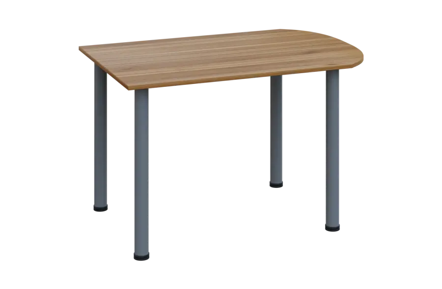 EJ 28 - 12 přístavba jednací, kovová podnož stříbrná, síla desky 25 mm, široká 1200 mm, ořech světlý